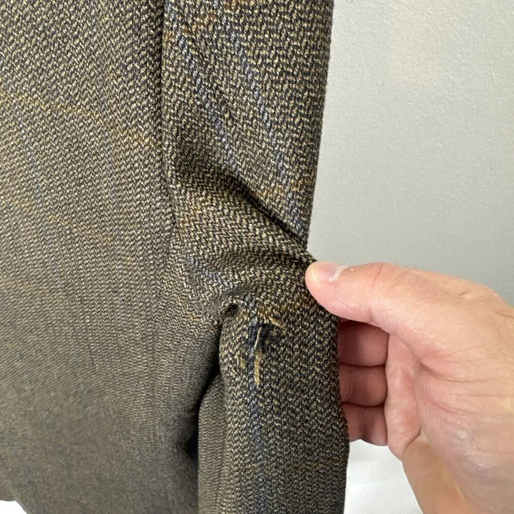 Ermenegildo Zegna Hardy Amies Men‎ 44S Short Brown Sports Coat Blazer Check